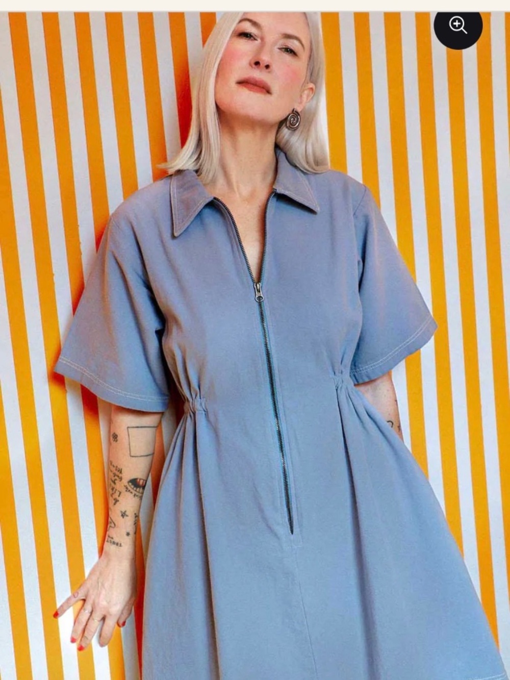 Noble Utility Dress in Pebble Blue - Picture 2 of 7